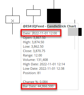 Intraday BarDate Values