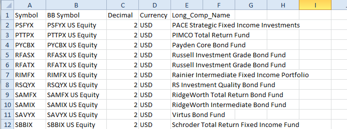 Entering Bloomberg Symbols - Drag & Drop Excel Files 4