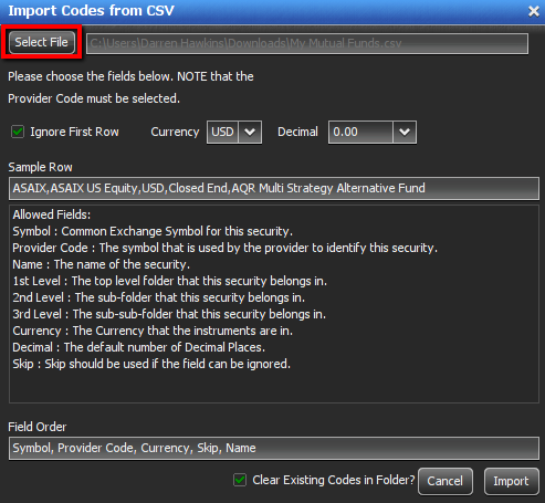 Entering Bloomberg Symbols - Drag & Drop Excel Files 7