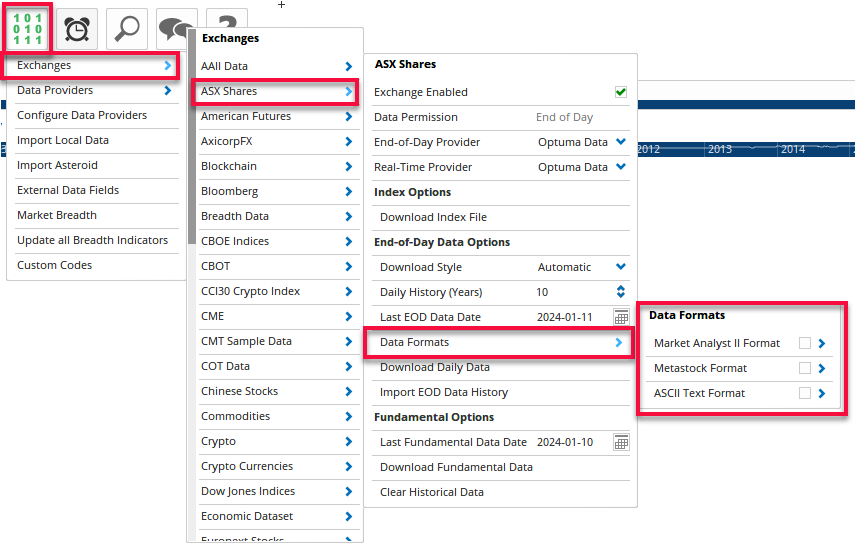 Exporting Data from Optuma 1