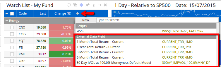 External Data Fields - Importing from Bloomberg 5