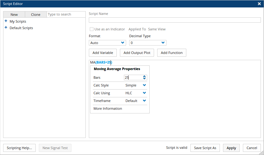 Script Editor Plain Function Props