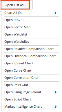 Open List As