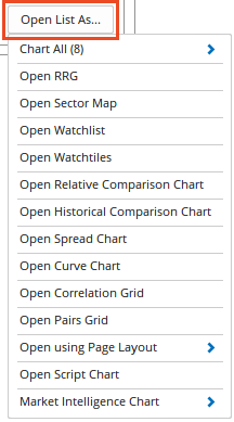 Open List As