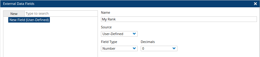 User-Defined Field